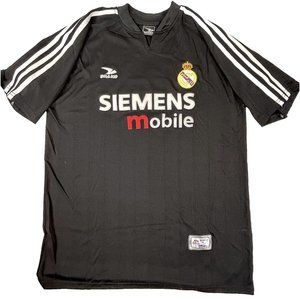 2003 2004 Black #7 Siemens Mobile Real Madrid Soccer Futbol Jersey S